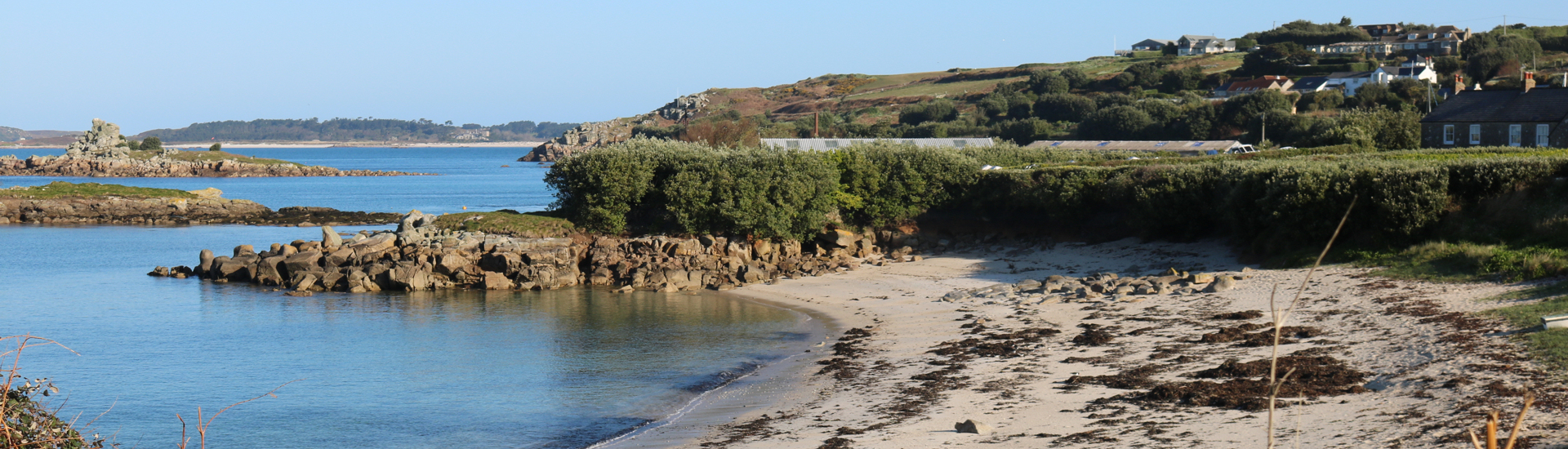 View of the beach near our self-catering holiday apartment on the Isles of Scilly